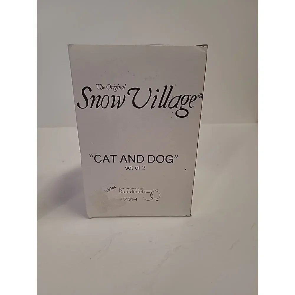 Dept 56 The Original Snow Village 2 Pc Set “Cat and Dog” #5131-4 Christmas